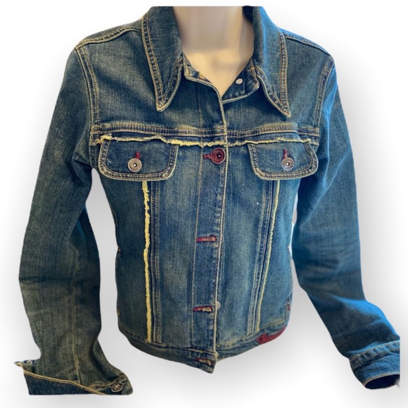 Fiorucci Jackets & Coats Fiorucci Denim Embroidered Jean Jacket